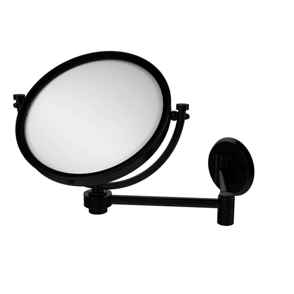 8 Inch Wall Mounted Extending Make-Up Mirror 2X Magnification with Dotted Accent