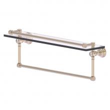 Allied Brass CC-1-22-TB-GAL-PEW - Carolina Crystal Collection 22 Inch Gallery Glass Shelf with Towel Bar - Antique Pewter