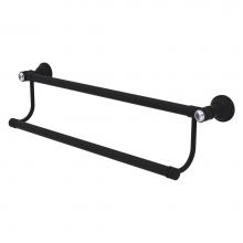 Allied Brass CC-72-30-BKM - Carolina Crystal Collection 30 Inch Double Towel Bar - Matte Black