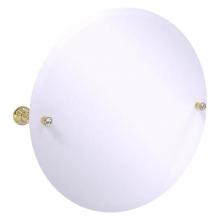 Allied Brass CC-90-UNL - Carolina Crystal Collection Frameless Round Tilt Mirror with Beveled Edge - Unlacquered Brass