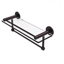 Allied Brass FR-1/16GTB-ABZ - Fresno Collection 16 Inch Glass Shelf with Vanity Rail and Integrated Towel Bar