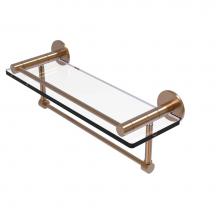 Allied Brass FR-1/16GTB-BBR - Fresno Collection 16 Inch Glass Shelf with Vanity Rail and Integrated Towel Bar