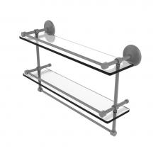 Allied Brass MC-2TB/22-GAL-GYM - 22 Inch Gallery Double Glass Shelf with Towel Bar