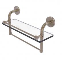 Allied Brass RM-1-16TB-GAL-PEW - Remi Collection 16 Inch Gallery Glass Shelf with Towel Bar