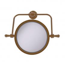 Allied Brass RWM-4/4X-BBR - Retro Wave Collection Wall Mounted Swivel Make-Up Mirror 8 Inch Diameter with 4X Magnification