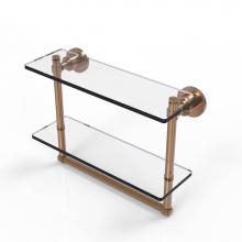 Allied Brass WS-2TB/16-BBR - Washington Square Collection 16 Inch Two Tiered Glass Shelf with Integrated Towel Bar