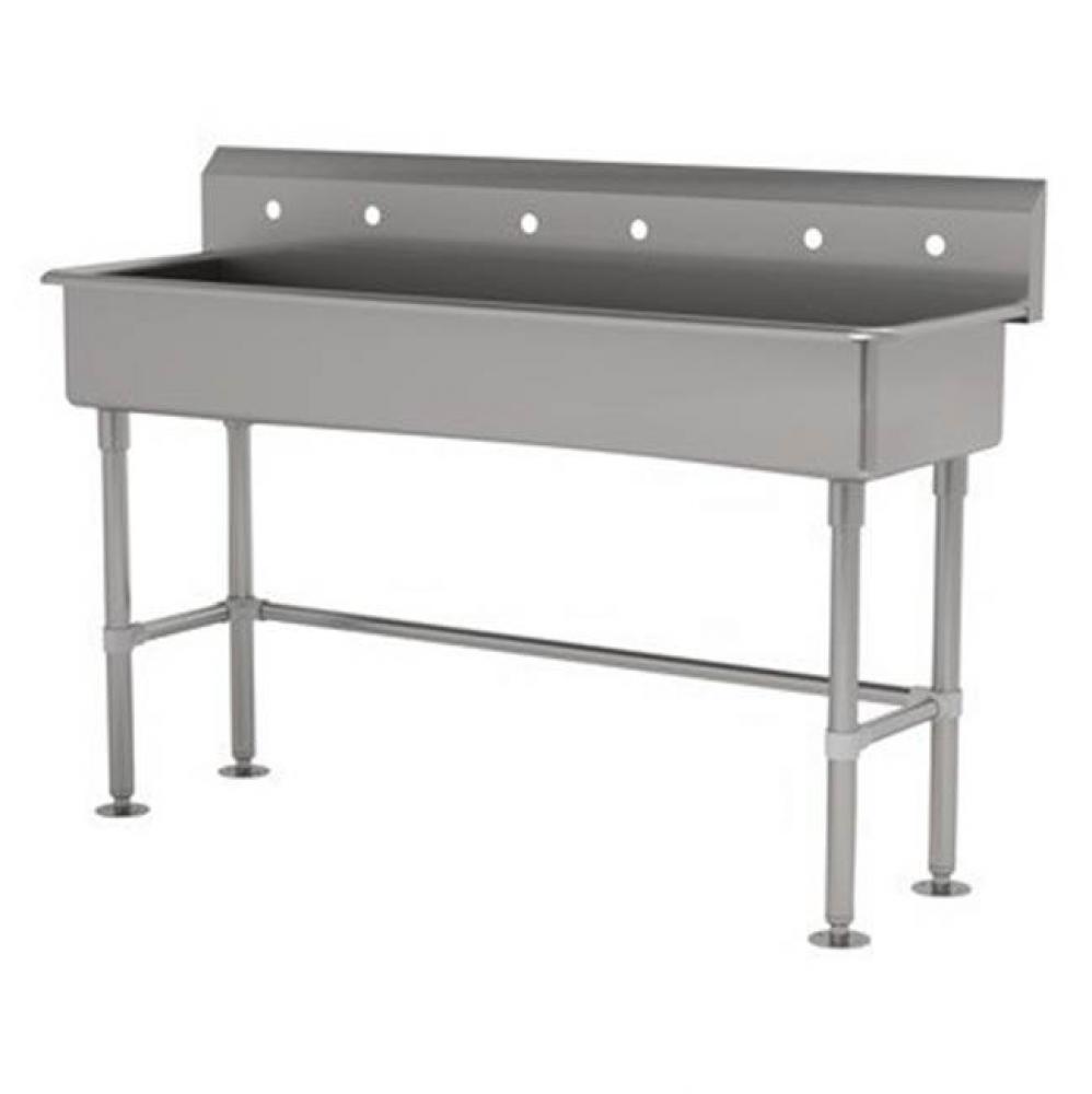 Multiwash Hand Sink With Stainless Steel Legs And Flanged Feet