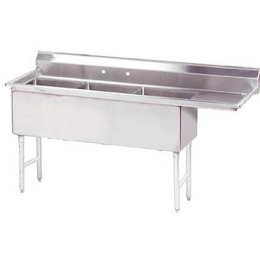 Fabricated NSF Sink, 3-compartment