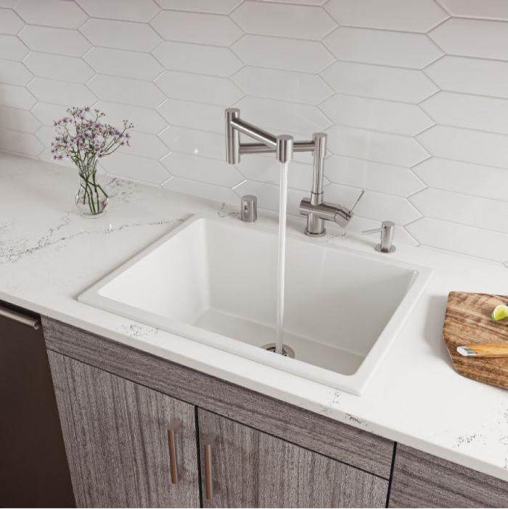 24'' Undermount/Drop In Fireclay Kitchen Sink