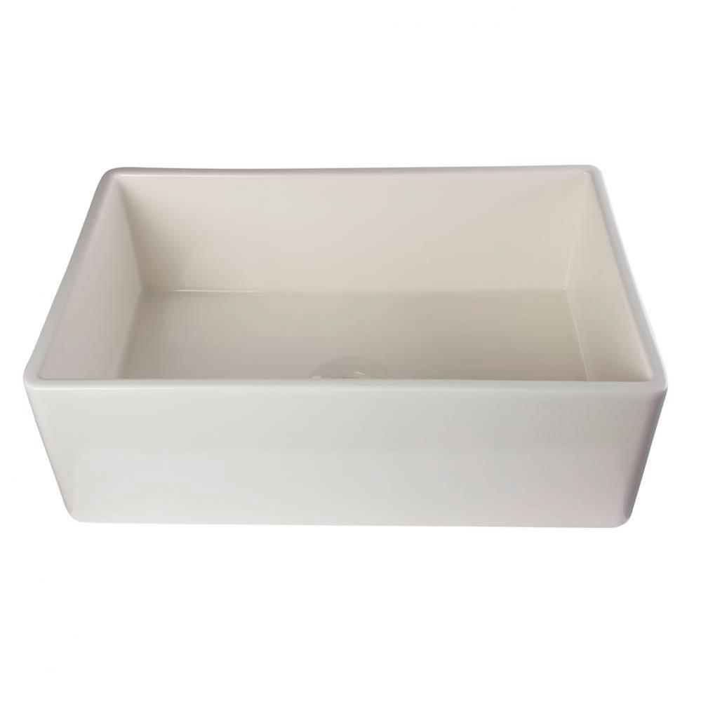 Biscuit 30'' Contemporary Smooth Apron Fireclay Farmhouse Kitchen Sink