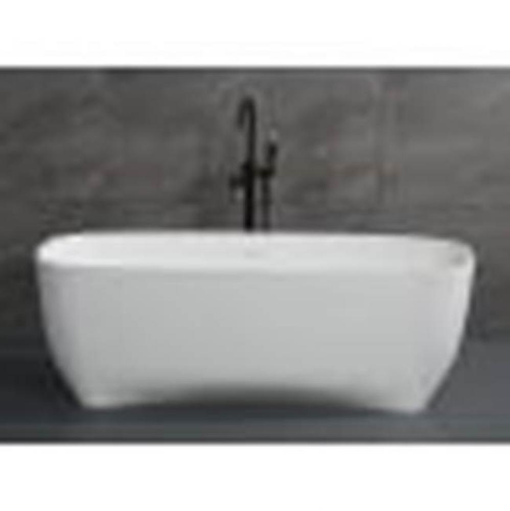 67'' White Matte Solid Surface Resin Bathtub