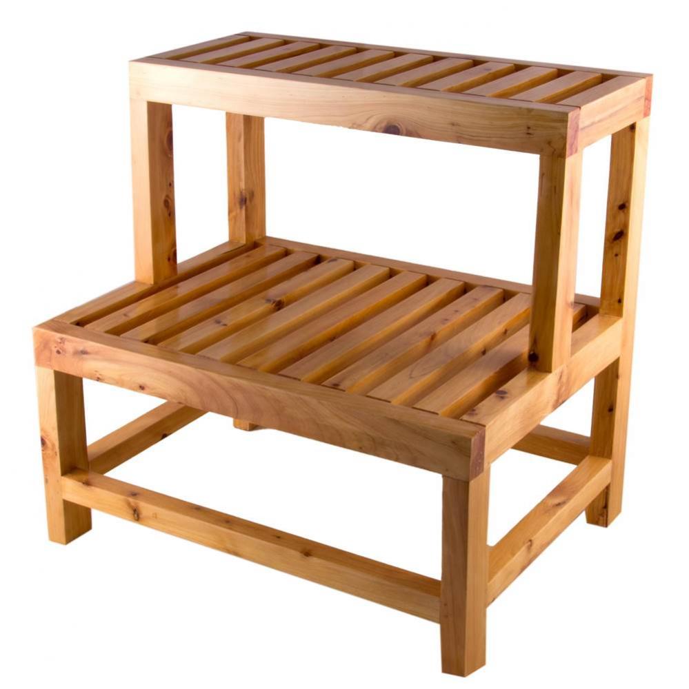 20'' Double Wooden Stepping Stool Multi-Purpose Accessory