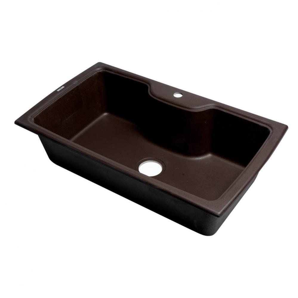 Chocolate 35'' Drop-In Single Bowl Granite Composite Kitchen Sink