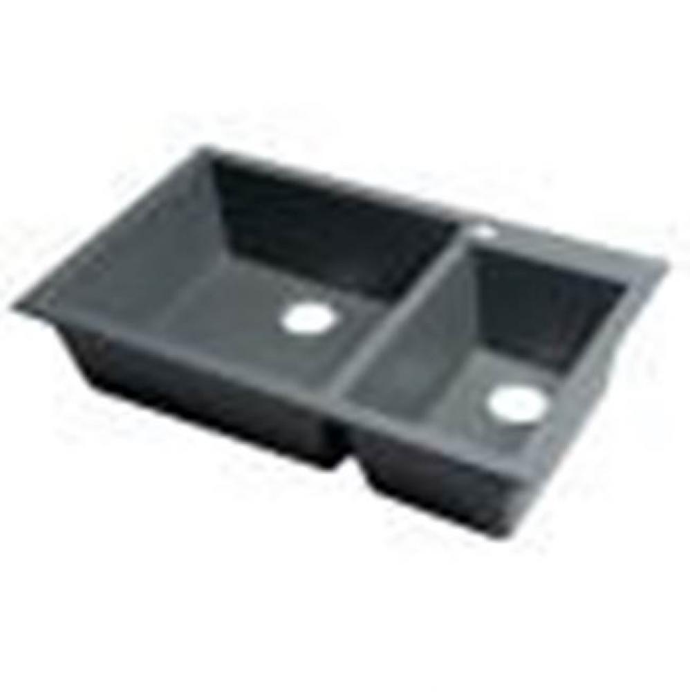 Titanium 34'' Double Bowl Drop In Granite Composite Kitchen Sink