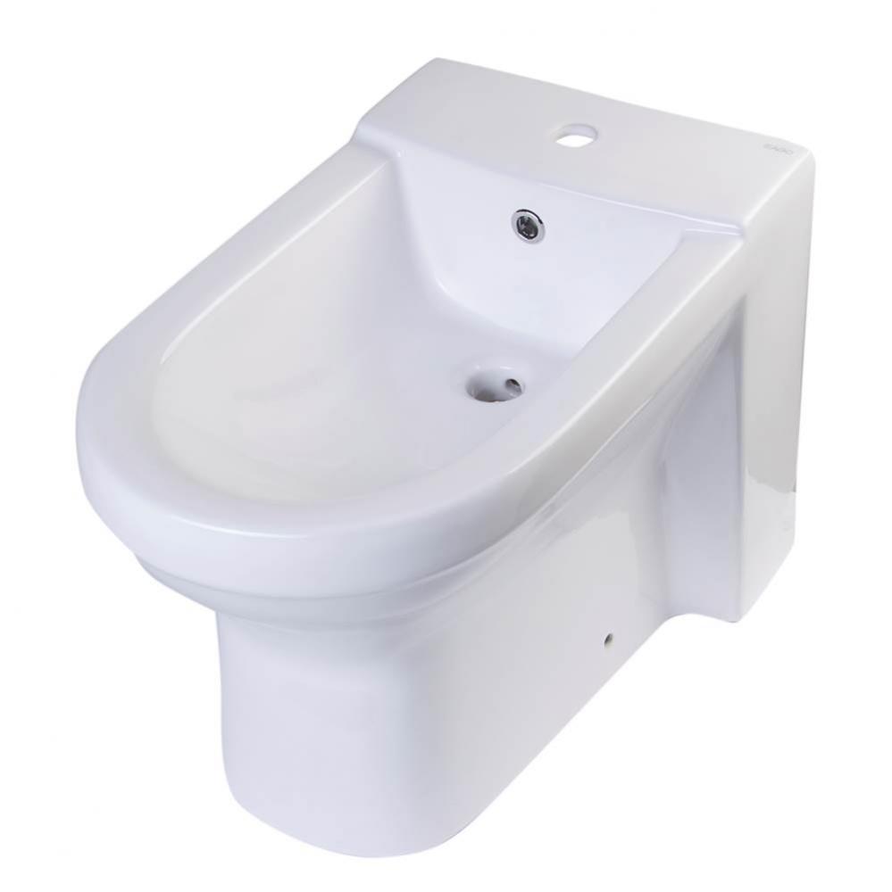 EAGO JA1010 White Ceramic Bathroom Bidet with Elongated Seat