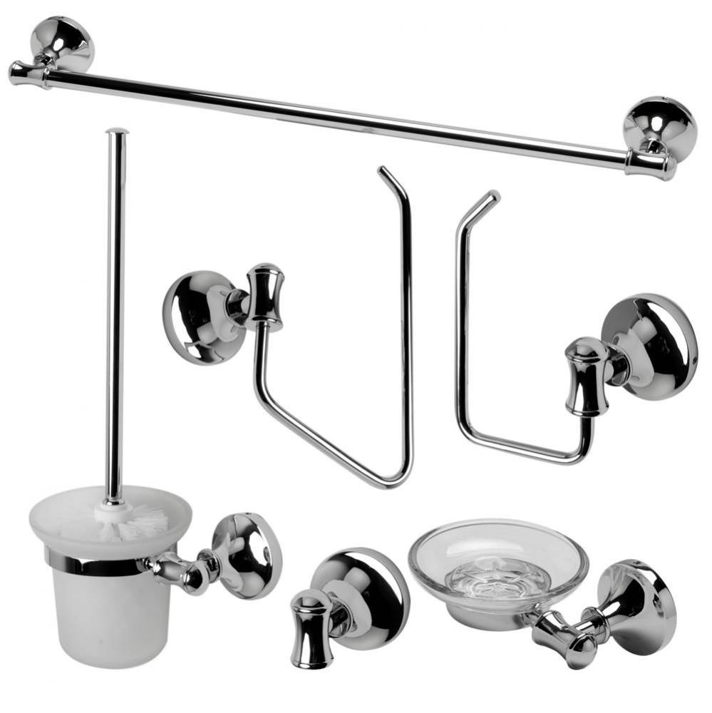 Polished Chrome 6 Piece Matching Bathroom Accessory Set