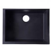 Alfi Trade AB2420UM-BLA - Black 24'' Undermount Single Bowl Granite Composite Kitchen Sink