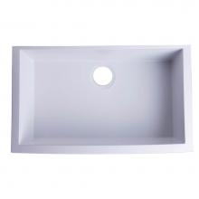 Alfi Trade AB3020UM-W - White 30'' Undermount Single Bowl Granite Composite Kitchen Sink