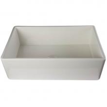 Alfi Trade AB533-B - 33'' Biscuit Smooth Apron Single Bowl Fireclay Farm Sink