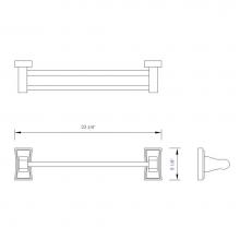 Alfi Trade AB5505 - 24'' Double Rack Wooden Towel Bar Bathroom Accessory