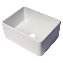 Alfi Trade ABF2418-W - Smooth Apron 24'' x 18'' Single Bowl Fireclay Farm Sink