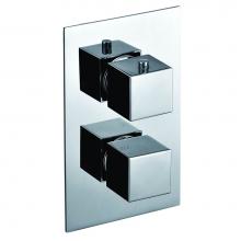 Alfi Trade AB2601-PC - Polished Chrome Square Knob 1 Way Thermostatic Shower Mixer