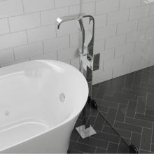 Alfi Trade AB2180-PC - Polished Chrome Single Lever Floor Mounted Tub Filler Mixer w Hand Held Shower Head