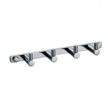 Alfi Trade AB9528 - Polished Chrome Wall Mounted 4 Prong Robe / Towel Hook Bathroom Accessory