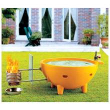 Alfi Trade FireHotTub-RW - Red Wine FireHotTub The Round Fire Burning Portable Outdoor Hot Bath Tub