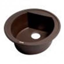 Alfi Trade AB2020DI-C - Chocolate 20'' Drop-In Round Granite Composite Kitchen Prep Sink