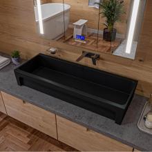 Alfi Trade AB48TRBM - 48'' Black Matte Above Mount Fireclay Bathroom Trough Sink