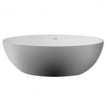 Alfi Trade AB9941 - 67'' White Oval Solid Surface Smooth Resin Soaking Bathtub