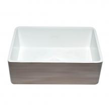 Alfi Trade ABTI3020SB - Smooth Titanium/Fluted 30 inch Reversible Single Fireclay Farmhouse Kitchen Sink