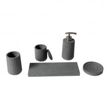 Alfi Trade ABCO1001 - 5 Piece Solid Concrete Gray Matte Bathroom Accessory Set