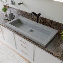 Alfi Trade ABCO40TR - 40'' Solid Concrete Gray Matte Trough Sink for the Bathroom