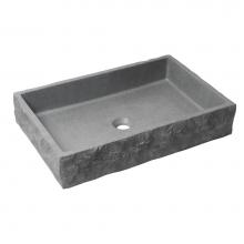 Alfi Trade ABCO24R - 24'' Solid Concrete Chiseled Style Rectangular Above Mount Vessel Sink