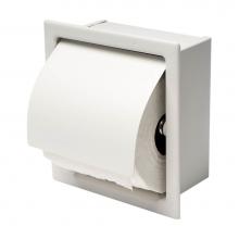 Alfi Trade ABTPC77-W - ALFI brand ABTPC77-W White Matte Stainless Steel Recessed Toilet Paper Holder with Cover