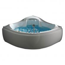 Alfi Trade AM208ETL - EAGO 1 5 ft Corner Acrylic White Waterfall Whirlpool Bathtub for Two