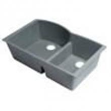 Alfi Trade AB3320UM-T - Titanium 33'' Double Bowl Undermount Granite Composite Kitchen Sink