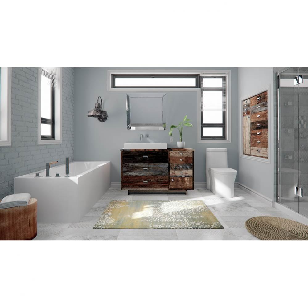 Flory De Colt Bathtub 31x60, With Right Tiling Flange And Skirt On 2 Sides, Left Drain, Balne-air,