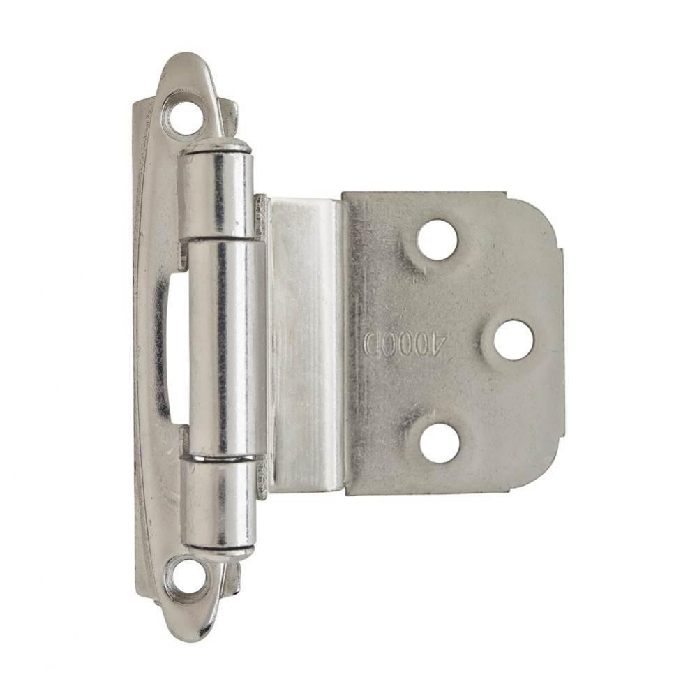 3/8in (10 mm) Inset Self-Closing, Face Mount Polished Chrome Hinge - 2 Pack