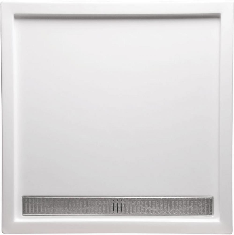 48'' x 48'' Single Threshold DS Base w/Square Drain - White