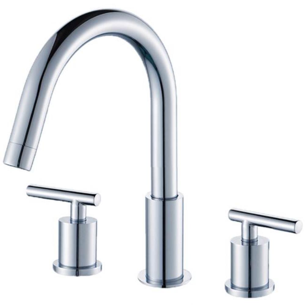 Round 8'' Widespread Lavatory Faucet with Lever Handles Chrome