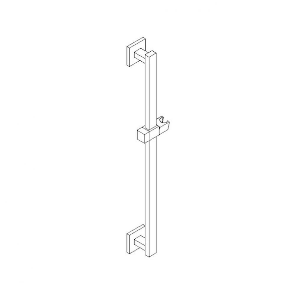 Slide Rail Set Only, Square Escutcheons,  Chrome