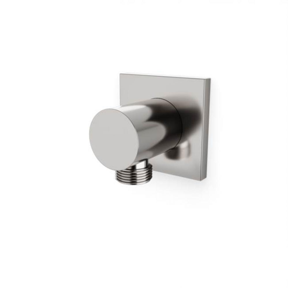 Shower Wall Outlet with Square Escutcheon Brushed Nickel