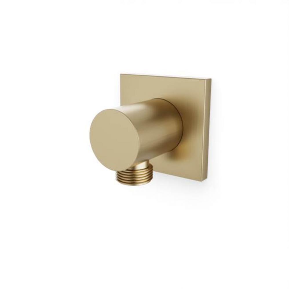 Shower Wall Outlet with Square Escutcheon Satin Brass