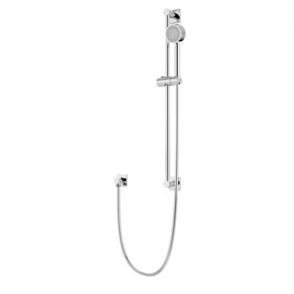 Square & Round Slidebar Kit with Separate Water Outlet and Multifunction Hand Shower Chrome