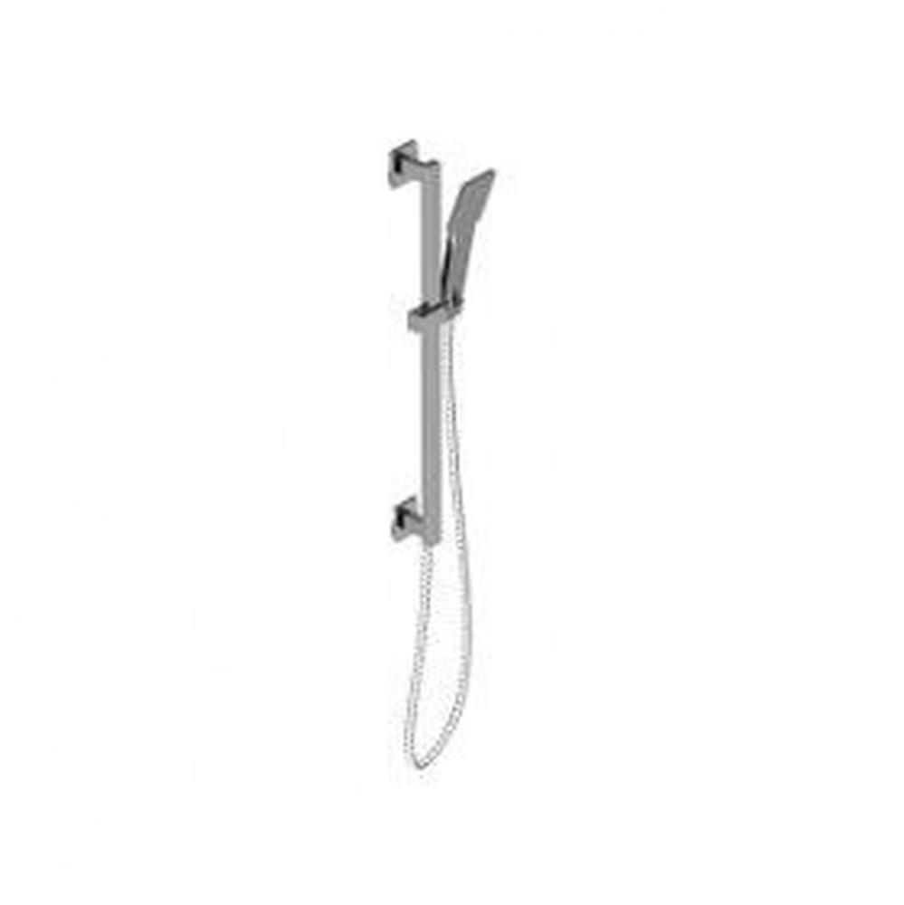 Flexible Hose Shower Kit with Square Slide Bar, Chrome