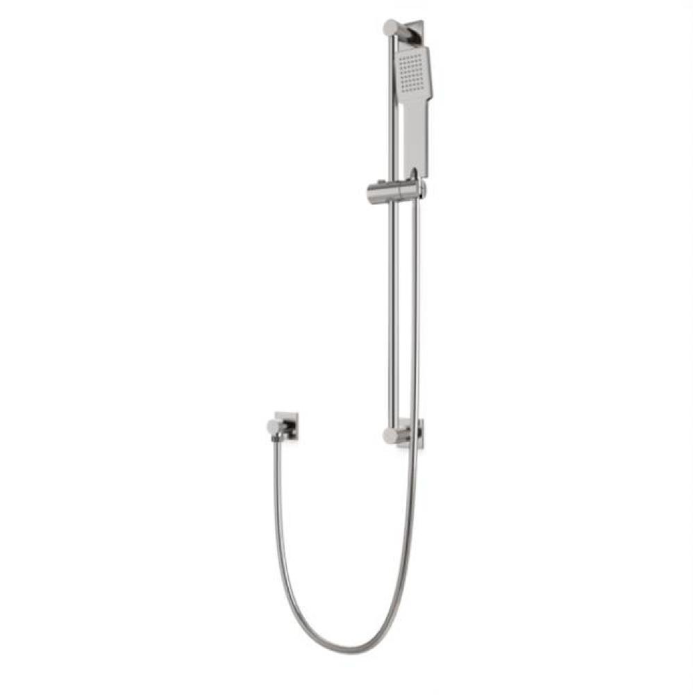 Square Slidebar Kit with Separate Water Outlet and Hand Shower Brushed Nickel