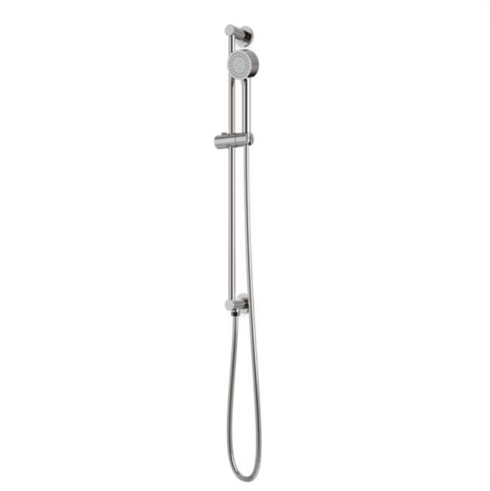 Round Slidebar Kit with Integrated Water Outlet and Multifunction Hand Shower Brushed Nickel